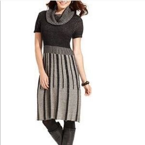 Alfani XL Cowl Neck Short Sleeve Sweater Dress #O9